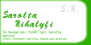 sarolta mihalyfi business card